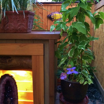 Outdoor Living Space with Repurposed Furnishings