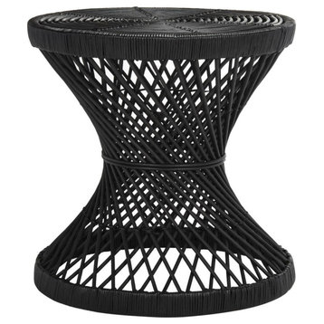 Lisel Small Bowed Accent Table Black