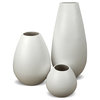 Drop Wide Short Ceramic Vase in White Matte 6"H