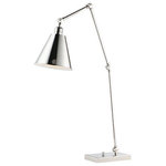 Maxim Lighting - Maxim Lighting 12226PN Library - One Light Table Lamp - Direct the light exactly where you want it using the articulated arms and metal shades of the Library series. At the backplate, the arm pivots left or right and up or down to direct the light. Additional articulated arms angle the shade or extend or contract the distance of the light source from the wall. Available in Polished Nickel and Heritage Brass finishes, the Library collection evokes industrial era classicism perfect for use as a task light or accent light. Complimentary table and floor lamps complete the collection.   Warranty: 1 Year Mounting Direction: DirectionalLibrary One Light Table Lamp Polished Nickel *UL Approved: YES *Energy Star Qualified: n/a  *ADA Certified: n/a  *Number of Lights: Lamp: 1-*Wattage:100w E26 Medium Base bulb(s) *Bulb Included:No *Bulb Type:E26 Medium Base *Finish Type:Polished Nickel