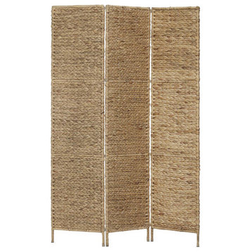 vidaXL Room Divider 3 Panel Privacy Screen for Living Room Water Hyacinth