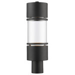 Z-Lite - Z-Lite 553PHB-BK-LED Luminata Outdoor LED Post Mount Light in Black - Clean contemporary styling with a traditional look make these fixtures well suited for any home. Today's contemporary homes, as well as homes of the crafstmen style, are particularily well suited. These aluminum fixtures are available in black, oil rubbed bronze and brushed nickel aluminum with clear glass. Please note: LED lights are not dimmable.