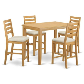 5-Piece Counter Height Pub Set, Counter Height Table And 4 Bar Stools
