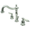 Kingston Brass Widespread Bathroom Faucet With Plastic Pop-Up, Polished Chrome