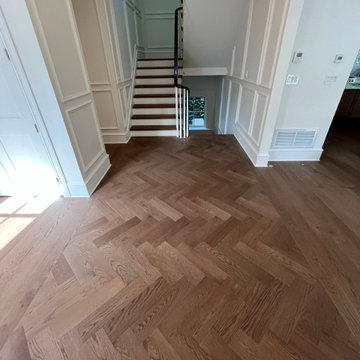 Engineered Wood Flooring with Herringbone Inlays – Cadboro Bay, BC