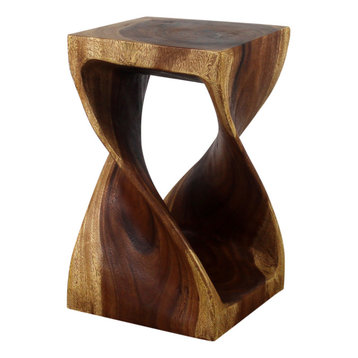 Haussmann Original Wood Twist Stool 12 X 12 X 20 In High Walnut Oil
