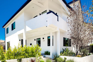 Ejemplo de fachada de casa minimalista grande de dos plantas