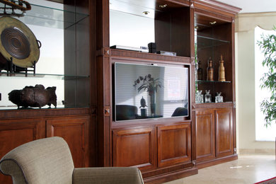 Inspiration for a traditional home theatre in Miami.