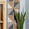 Farmhouse Rectangular Wooden Wall Art With Triangular Tile Patterns, 2-Piece Set