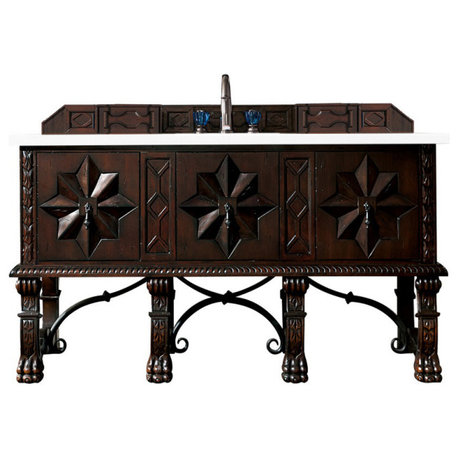 James Martin Vanities 150-V60S-3WZ Balmoral 60" - Antique Walnut