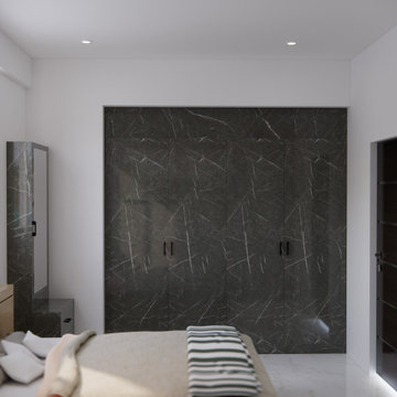Dark Marble Patterned Bedroom