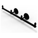 Allied Brass - Monte Carlo 3 Arm Guest Towel Holder, Matte Black - This elegant wall mount towel holder adds style and convenience to any bathroom decor. The towel holder features three sections to keep a set of hand towels easily accessible around the bathroom. Ideally sized for hand towels and washcloths, the towel holder attaches securely to any wall and complements any bathroom decor ranging from modern to traditional, and all styles in between. Made from high quality solid brass materials and provided with a lifetime designer finish, this beautiful towel holder is extremely attractive yet highly functional. The guest towel holder comes with the 22.5 inch bar, two wall brackets with finials, two matching end finials, plus the hardware necessary to install the holder.