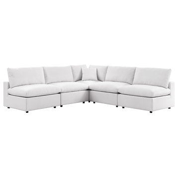 Modular Lounge Sectional Deep Sofa Set, White, Modern, Outdoor Hospitality