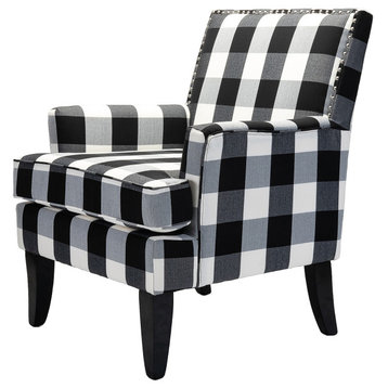Herrera Classic Armchair With Pattern, Buffalo Black