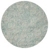Safavieh Ikat Collection IKT631 Rug, Ivory/Sea Blue, 8' Round