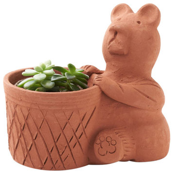 Rakshana Bear Plant Pot Terracotta