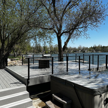 Lakefront Deck with Black Cable Railing
