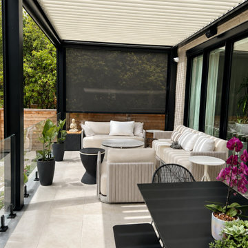 Luxury Covered Patio with Modern Outdoor Lounge