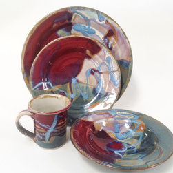 4 Piece Place Setting in John's Blue with Red - Products