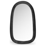 Meridian Furniture - Auberge Mirror, Black, Oval Shape - Add dimensional appeal and remarkable style to your room with this Auberge black mirror. Featuring an antique black finish and an aluminum metal frame, its contemporary design seamlessly blends sophistication with durability. Perfect for creating a focal point in any space, this mirror not only reflects light but also enhances your room's ambiance with its timeless elegance. Whether placed in a hallway, living room, or bedroom, it exudes a sense of modern charm and artistic flair, elevating your decor with understated luxury.