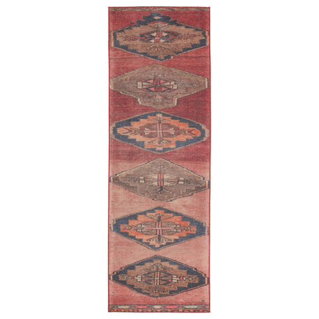 Vibe by Jaipur Living Mirta Medallion Pink/Blue Rug, 2'6"x7'6"