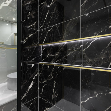 Onyx Bianco Marble-Effect and Kawala Nero Marble-Effect