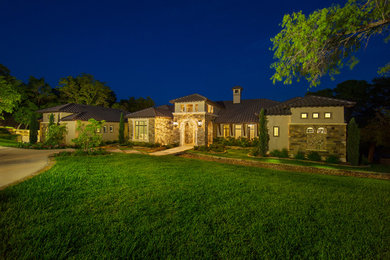 Inspiration for a mediterranean exterior home remodel in Austin