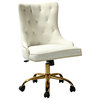 Swivel Task Chair,Velvet Office chair, Ivory