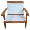 Teak Wood Paris Outdoor Patio Lounge and Dining Chair, White