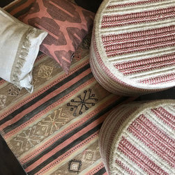 Franco Woven Wool Ottoman | Red | Thayer Design Studio - Footstools And Ottomans