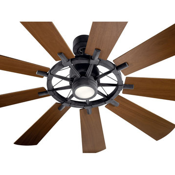 Kichler Gentry LED Ceiling Fan, Distressed Black, 65
