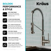 Bolden Commercial Style 2-Function Pull-Down 1-Handle 1-Hole Kitchen Faucet, Spot-Free Stainless Steel/ Chrome