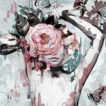"Floral Crown Beauty II" Painting Print on Wrapped Canvas, 32"x32"