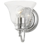 Livex Lighting - Moreland 1 Light Polished Chrome Vanity Sconce - Bring a refined lighting style to your bath area with this Moreland collection one light vanity sconce. Shown in a polished chrome finish and clear glass.