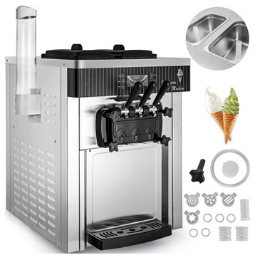 VEVOR Countertop Ice Cream Machine YKF-8218T 2+1 Flavors Ice Cream Maker 2200W