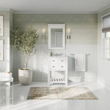 Madalyn Bathroom Vanity, Single Sink, 24", Pure White