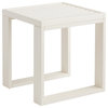 Linon Capers Outdoor Acacia Wood Side Table with Slatted Top in White