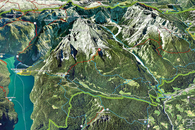 3D Visualisierung, Umwelt, Wanderkarten, Nationalpark Berchtesgaden