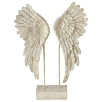 Angel Wings Decorative Free Standing Sculpture, 15 Inches