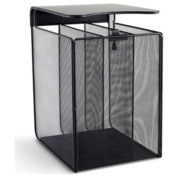 Safco Onyx Solid Top Vertical Hanging Steel Metal Desk Organizer in Black