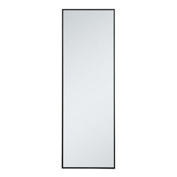 Elegant Decor Eternity 60" x 20" Contemporary Metal Frame Mirror in Black