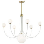 Mitzi by Hudson Valley Lighting - Coco 7-Light Chandelier, Aged Brass & White Finish - We get it. Everyone deserves to enjoy the benefits of good design in their home, and now everyone can. Meet Mitzi. Inspired by the founder of Hudson Valley Lighting's grandmother, a painter and master antique-finder, Mitzi mixes classic with contemporary, sacrificing no quality along the way. Designed with thoughtful simplicity, each fixture embodies form and function in perfect harmony. Less clutter and more creativity, Mitzi is attainable high design.