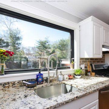 Large Black Awning Window in Fantastic Kitchen - Renewal by Andersen Long Island