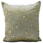 The HomeCentric - Silver Metal Sequins & Zardozi 18"x18" Silk Pillow Covers, Mystic Silver - Mystic Silver is an exclusive 100% handmade decorative pillow cover designed and created with intrinsic detailing. A perfect item to decorate your living room, bedroom, office, couch, chair, sofa or bed. The real color may not be the exactly same as showing in the pictures due to the color difference of monitors. This listing is for Single Pillow Cover only and does not include Pillow or Inserts.