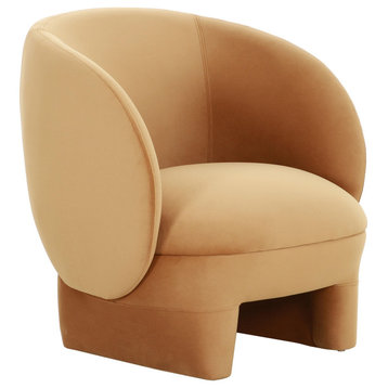 Kiki Cognac Velvet Accent Chair