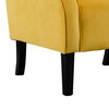 Cilic 32" Accent Chair, Button Tufted Back, Rolled Arms, Yellow Fabric