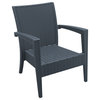 Miami 6-Piece Wickerlook Seating Set, Dark Gray With Acrylic Fabric Cushions