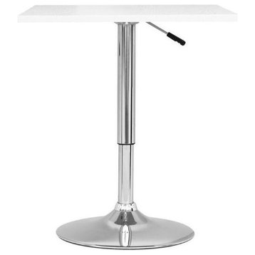 Atlin Designs Adjustable Height Engineered Wood Swivel Pub Table in White