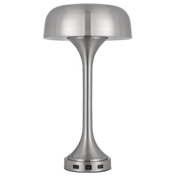 Cal Lighting BO-3053TB Mushroom 22" Tall Buffet Table Lamp - Brushed Steel