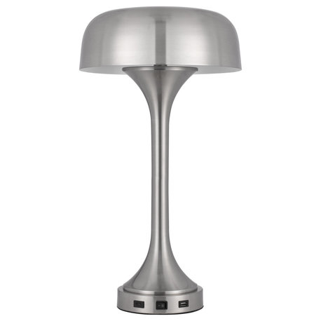 Cal Lighting BO-3053TB Mushroom 22" Tall Buffet Table Lamp - Brushed Steel